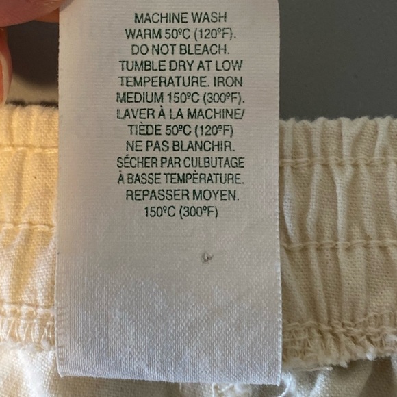 π2/$20 Vintage St. Michael Plus Sz 16 Cotton Pull On Ivory Pleated Trousers - Picture 6 of 6